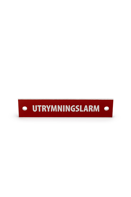 Skylt "Utrymningslarm" 90 x 20 mm Artikelnummer: 552407
